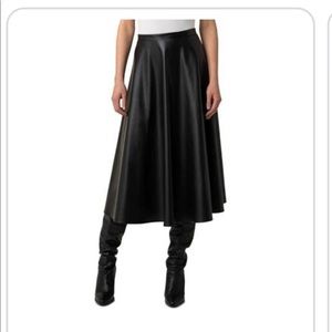 Akris Punto Faux Leather Circle MIDI Skirt 6